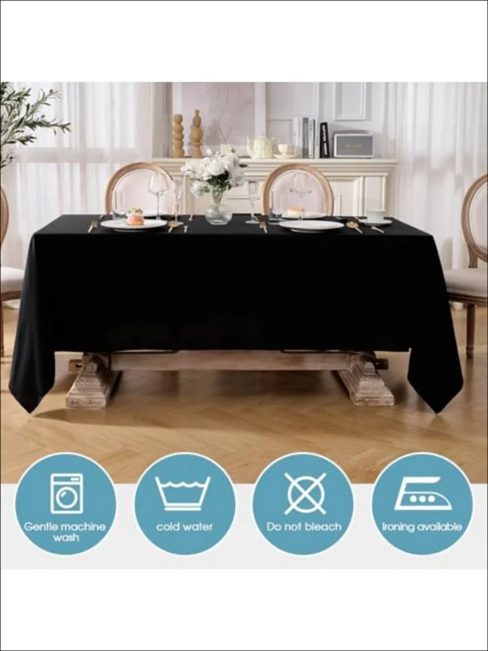 Polyester Wrinkle Resistant Tablecloth 60x102 6 Pack Dining